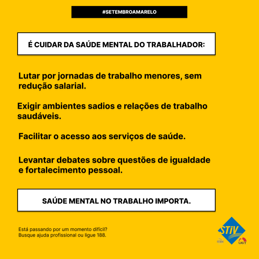 Setembro Amarelo – Saúde mental no trabalho importa